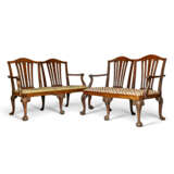 A PAIR OF GEORGE II MAHOGANY DOUBLE CHAIR-BACK SETTEES - photo 1