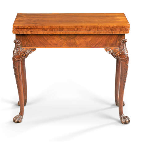 A GEORGE II WALNUT TRIPLE-FOLD GAMES TABLE - photo 1