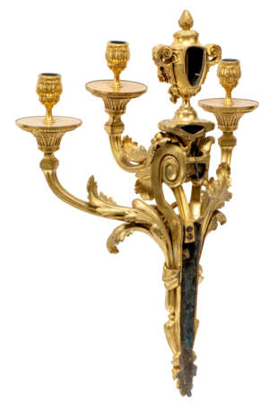 A SET OF FOUR FRENCH ORMOLU THREE-BRANCH WALL-LIGHTS - photo 3