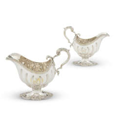 A PAIR OF GEORGE III SILVER SAUCE BOATS