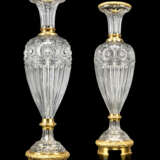 A NEAR PAIR OF LARGE FRENCH ORMOLU-MOUNTED CUT-CRYSTAL BALUSTER VASES AND COVERS - фото 1