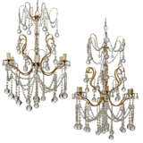 A PAIR OF ENGLISH GILT-BRONZE AND CUT-GLASS SIX-LIGHT CHANDELIERS - фото 1