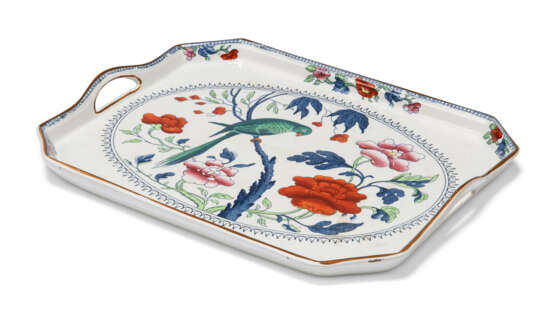 A BOOTHS SILICON CHINA 'GREEN PARROT' PATTERN COMPOSITE PART TABLE-SERVICE - Foto 5