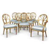 A SET OF EIGHT GEORGE III GILTWOOD DINING-CHAIRS - фото 2