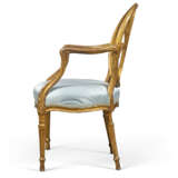 A SET OF EIGHT GEORGE III GILTWOOD DINING-CHAIRS - фото 4