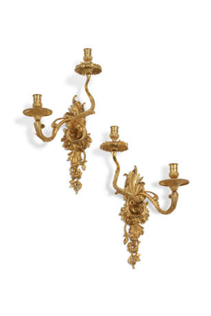 A PAIR OF REGENCE ORMOLU TWO-BRANCH WALL LIGHTS - photo 1