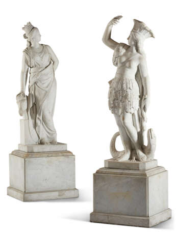 A PAIR OF WHITE MARBLE FIGURES OF THE CONTINENTS - photo 4