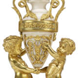 A NAPOLEON III ORMOLU AND WHITE MARBLE THREE-PIECE GARNITURE - фото 6