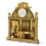 AN EMPIRE ORMULU AND PATINATED BRONZE MANTEL CLOCK - photo 2