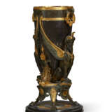 A FRENCH BLACK MARBLE, PATINATED AND GILT-BRONZE VASE - photo 3