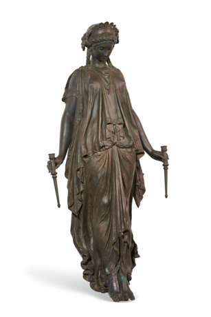 A FRENCH PATINATED-BRONZE FIGURAL TORCHERE - photo 4