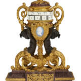 A FINE AND LARGE FRENCH ORMOLU, PATINATED BRONZE AND PORPHYRY CLOCK - photo 1