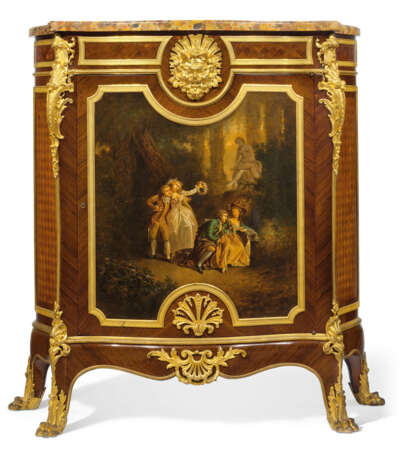 A FRENCH ORMOLU-MOUNTED KINGWOOD, BOIS SATINE, PARQUETRY AND VERNIS MARTIN SIDE CABINET - фото 2