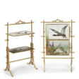 A PAIR OF GILT-METAL MOUNTED FRENCH PORCELAIN FIRESCREEN TABLES - Archives des enchères