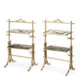 A PAIR OF GILT-METAL MOUNTED FRENCH PORCELAIN FIRESCREEN TABLES - фото 3