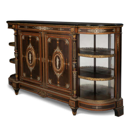 A VICTORIAN ORMOLU-MOUNTED, IVORY INLAID, AMARANTH, EBONY AND SYCAMORE SIDE CABINET - фото 2