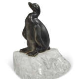 A JEWELED OBSIDIAN AND ROCK CRYSTAL FIGURE OF A PENGUIN - фото 1