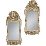 A PAIR OF SOUTH GERMAN CREAM AND POLYCHROME-PAINTED AND PARCEL-GILT MIRRORS - photo 1