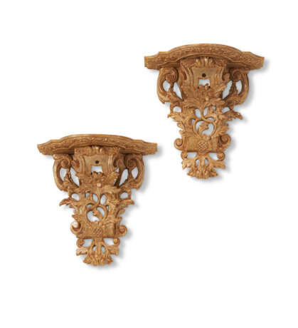 A PAIR OF REGENCE STYLE GILTWOOD BRACKETS - Foto 1