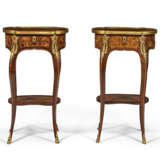 A MATCHED PAIR OF LOUIS XV ORMOLU-MOUNTED BOIS SATINE, AMARANTH AND MARQUETRY WORK TABLES - photo 2