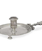 Джон Шартье. A QUEEN ANNE SILVER CHAMBER CANDLESTICK