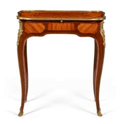 A LOUIS XV ORMOLU-MOUNTED TULIPWOOD AND AMARANTH TABLE A ECRIRE