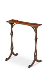 A GEORGE III BRASS-MOUNTED BURR YEW WOOD AND MAHOGANY OCCASIONAL TABLE