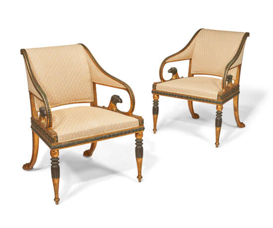 A PAIR OF SWEDISH PARCEL-GILT AND PARCEL-BRONZED ARMCHAIRS - Foto 1