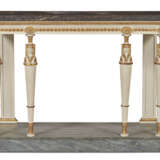 A SWEDISH PARCEL-GILT, WHITE AND FAUX MARBLE-PAINTED AND SIDE TABLE - фото 2