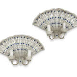 A PAIR OF ITALIAN CUT-GLASS, ROCK CRYSTAL AND BLUE GLASS TWO-LIGHT WALL LIGHTS - photo 1