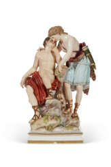 A MEISSEN PORCELAIN FIGURE GROUP OF DIANA AND ENDYMION