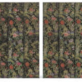 A PAIR OF UPHOLSTERED LAMPAS BROCHE SILK SCREENS - photo 1