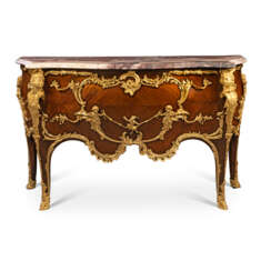 A FRENCH ORMOLU-MOUNTED KINGWOOD AND SATINE COMMODE