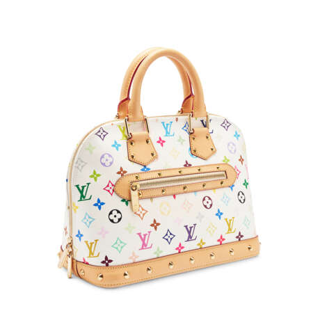 A LIMITED EDITION MULTICOLOR MONOGRAM TOILE & NATURAL LEATHER ALMA PM WITH GOLD HARDWARE, BY MURAKAMI - Foto 2