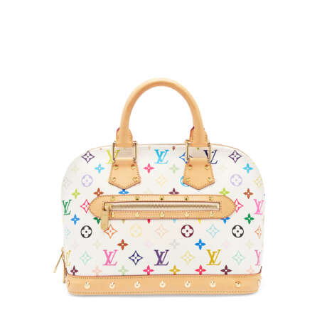A LIMITED EDITION MULTICOLOR MONOGRAM TOILE & NATURAL LEATHER ALMA PM WITH GOLD HARDWARE, BY MURAKAMI - photo 3