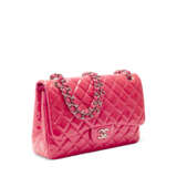 A PINK PATENT LEATHER JUMBO DOUBLE FLAP BAG WITH SILVER HARDWARE - photo 2