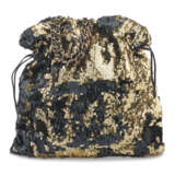 A GOLD & BLACK SEQUINS MAXI SUMMER NIGHTS TOTE BAG WITH GOLD HARDWARE - photo 1