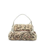 A WOVEN PINK WOOL & GREY FUR CHEF BAG WITH SILVER HARDWARE - photo 3