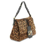 A LEOPARD PRINT PONY HAIR CALFSKIN & BLACK LEATHER MAMMA BAGUETTE WITH GOLD HARDWARE - фото 2