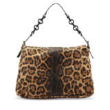 A LEOPARD PRINT PONY HAIR CALFSKIN & BLACK LEATHER MAMMA BAGUETTE WITH GOLD HARDWARE - photo 3