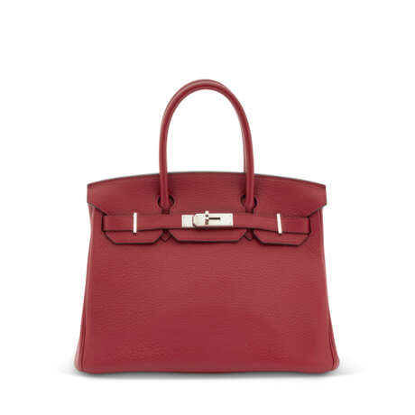 A ROUGE H CLÉMENCE LEATHER BIRKIN 30 WITH PALLADIUM HARDWARE - фото 1