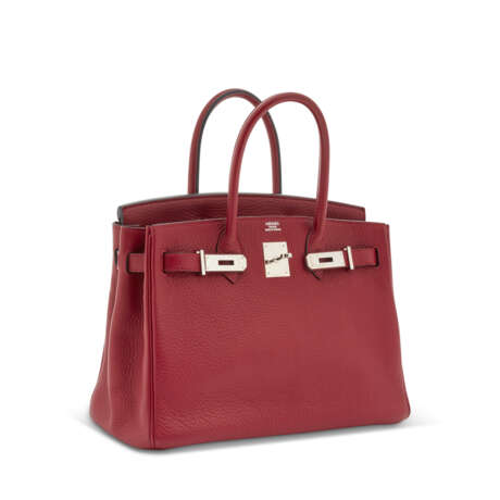 A ROUGE H CLÉMENCE LEATHER BIRKIN 30 WITH PALLADIUM HARDWARE - фото 2