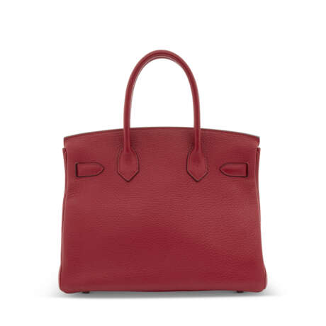 A ROUGE H CLÉMENCE LEATHER BIRKIN 30 WITH PALLADIUM HARDWARE - фото 3