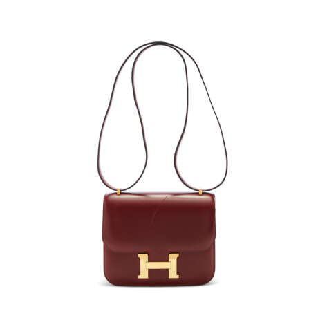 A ROUGE H CALFBOX LEATHER MINI CONSTANCE 18 WITH GOLD HARDWARE - photo 1