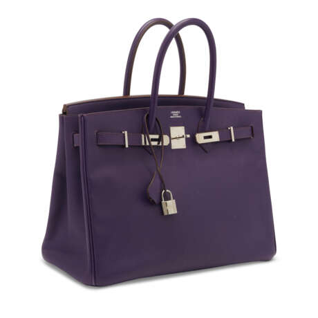 A VIOLET EPSOM LEATHER BIRKIN 35 WITH PALLADIUM HARDWARE - фото 2