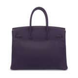 A VIOLET EPSOM LEATHER BIRKIN 35 WITH PALLADIUM HARDWARE - фото 3