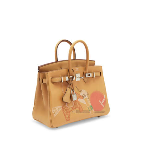 A LIMITED EDITION BISCUIT SWIFT LEATHER IN & OUT BIRKIN 25 WITH PALLADIUM HARDWARE - photo 2