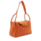 AN ORANGE H EVERGRAIN LEATHER LINDY 34 WITH GOLD HARDWARE - photo 2