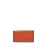 A FEU CHÈVRE LEATHER KELLY LONG WALLET WITH PALLADIUM HARDWARE - фото 3
