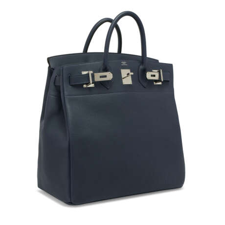 A BLEU NUIT TOGO LEATHER HAC BIRKIN 40 WITH PALLADIUM HARDWARE - фото 2